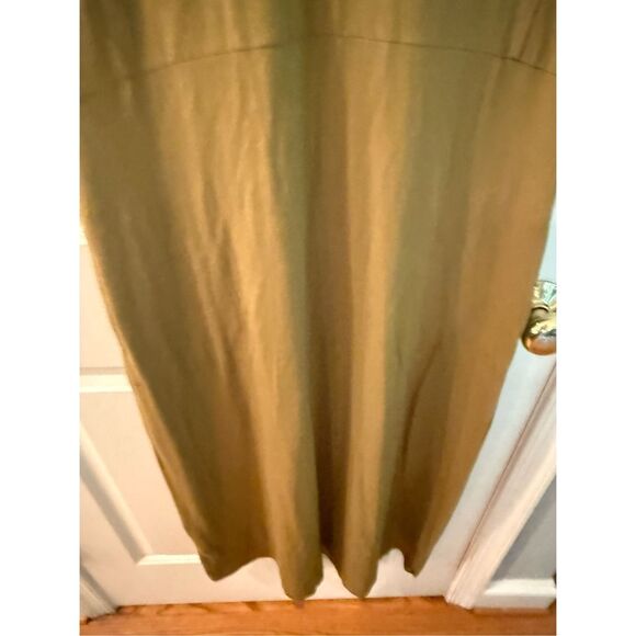 J. Jill Olive Green Short Sleeve V-Neck Maxi Dress w/ Pickets Sz XS NWOT - Picture 5 of 8